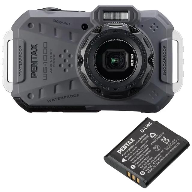 PENTAX ペンタックス WG-1000 グレー＋D-LI96 充電式バッテリーセット