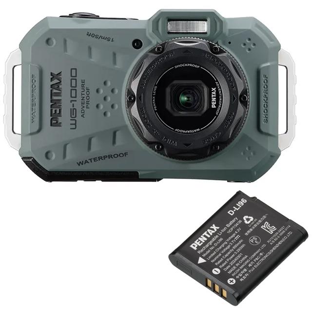 PENTAX ペンタックス WG-1000 オリーブ＋D-LI96 充電式バッテリー
