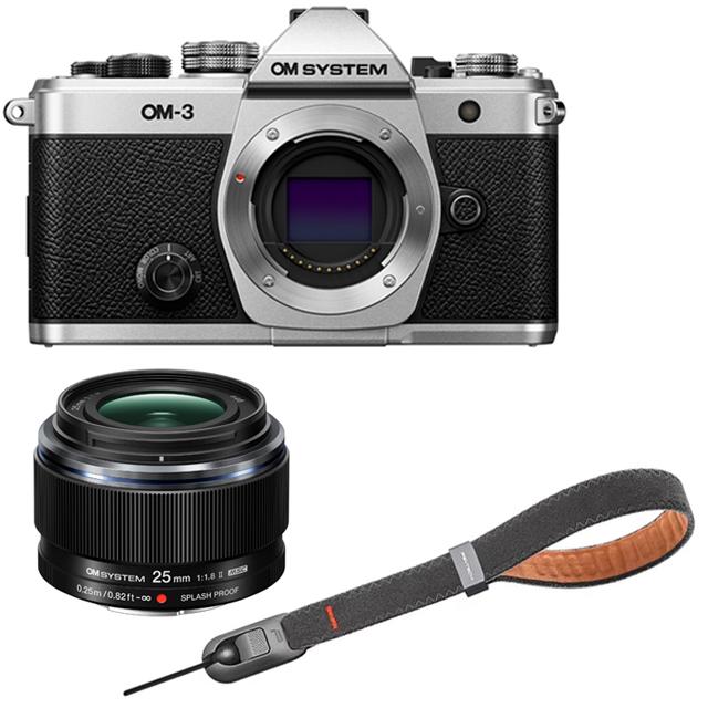 OM SYSTEM オーエムシステム OM-3 ボディ シルバー＋ 25mm F1.8 II