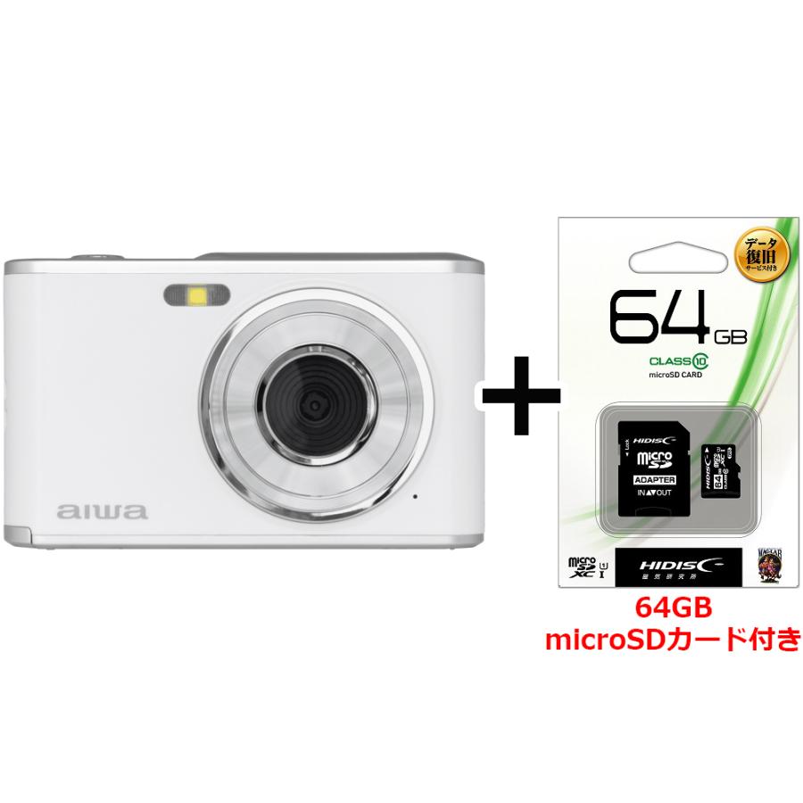 aiwaデジタル コンパクトデジタルカメラ aiwa cam DCB ホワイト JA4