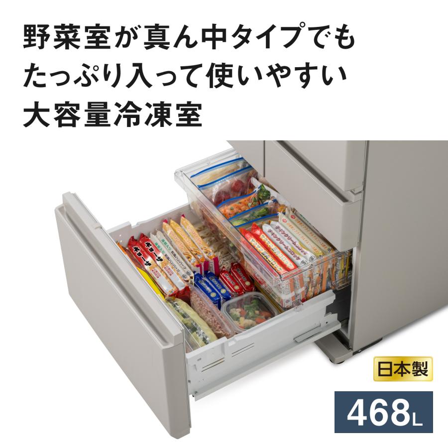 Panasonic パナソニック 冷蔵庫 5ドア 左開き 468L BRタイプ 野菜室が