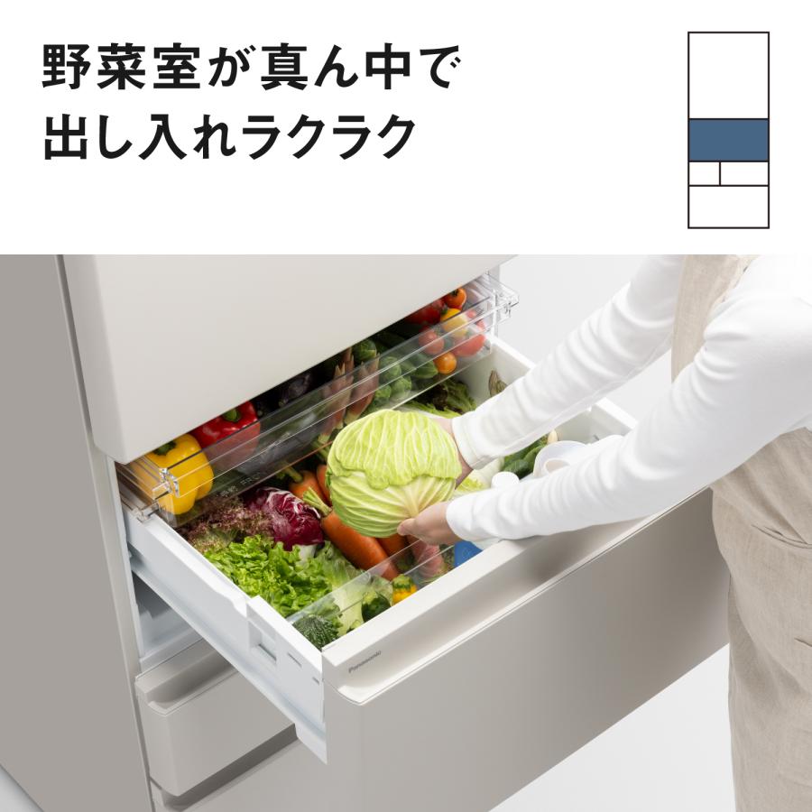 Panasonic パナソニック 冷蔵庫 5ドア 左開き 468L BRタイプ 野菜室が