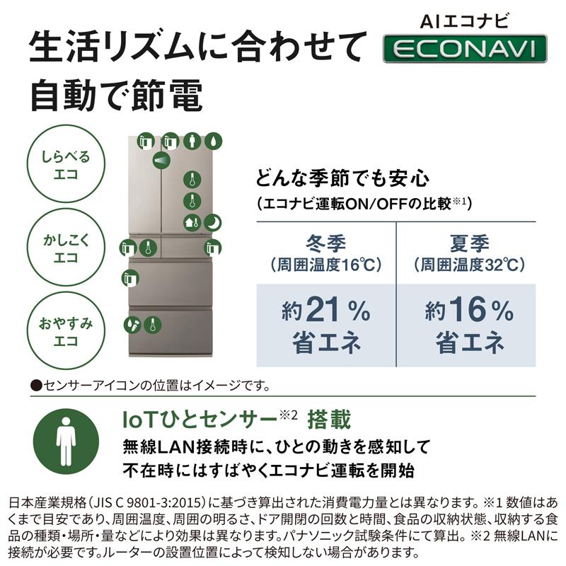 Panasonic パナソニック 冷蔵庫 6ドア フレンチドア 450L HYタイプ