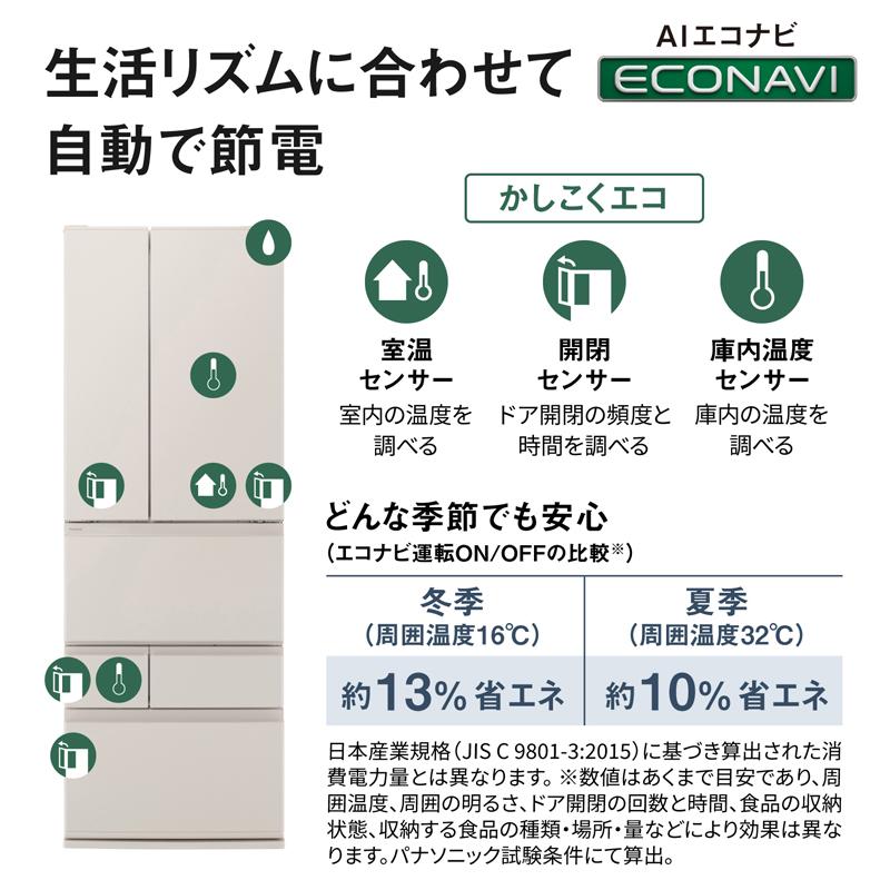 配送設置無料！パナソニック　5ドア　エコナビ　ノンフロン冷凍冷蔵庫 Panasonic パナソニック 冷蔵庫 6ドア フレンチドア 515L BRタイプ