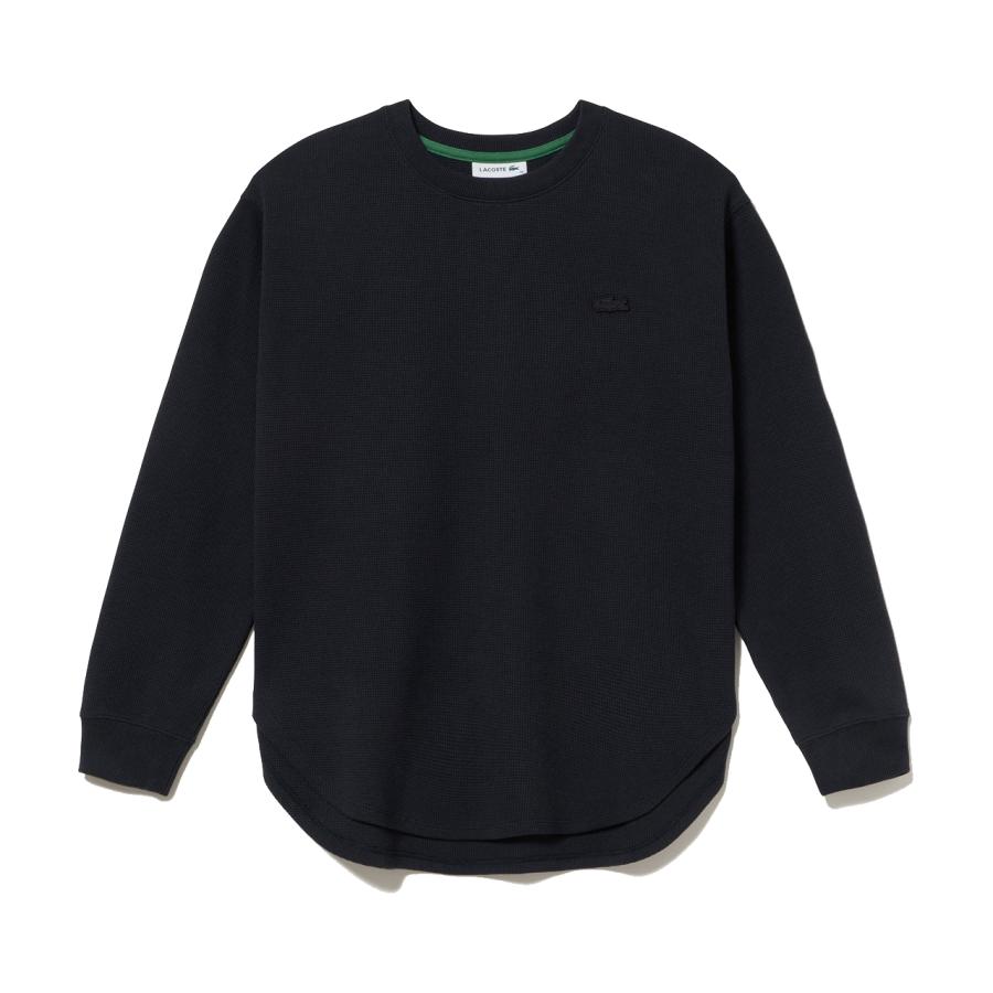 LACOSTE ラコステ 【レディース】ワッフルボーダーTシャツ 【ブラック
