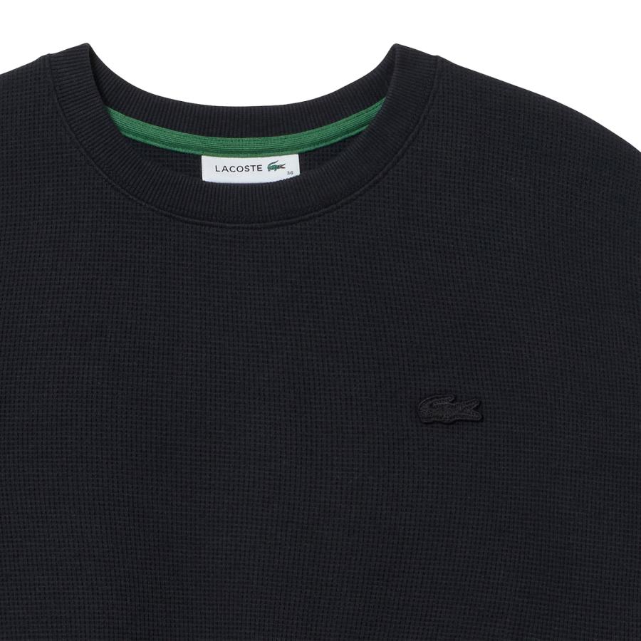 LACOSTE ラコステ 【レディース】ワッフルボーダーTシャツ 【ブラック