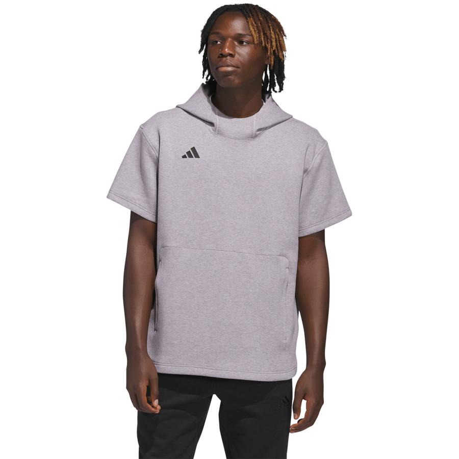 adidas アディダス 【ユニセックス】ダグアウト 半袖 パーカー 【ミディアムグレーヘザー】【XLサイズ】 JRY93_2