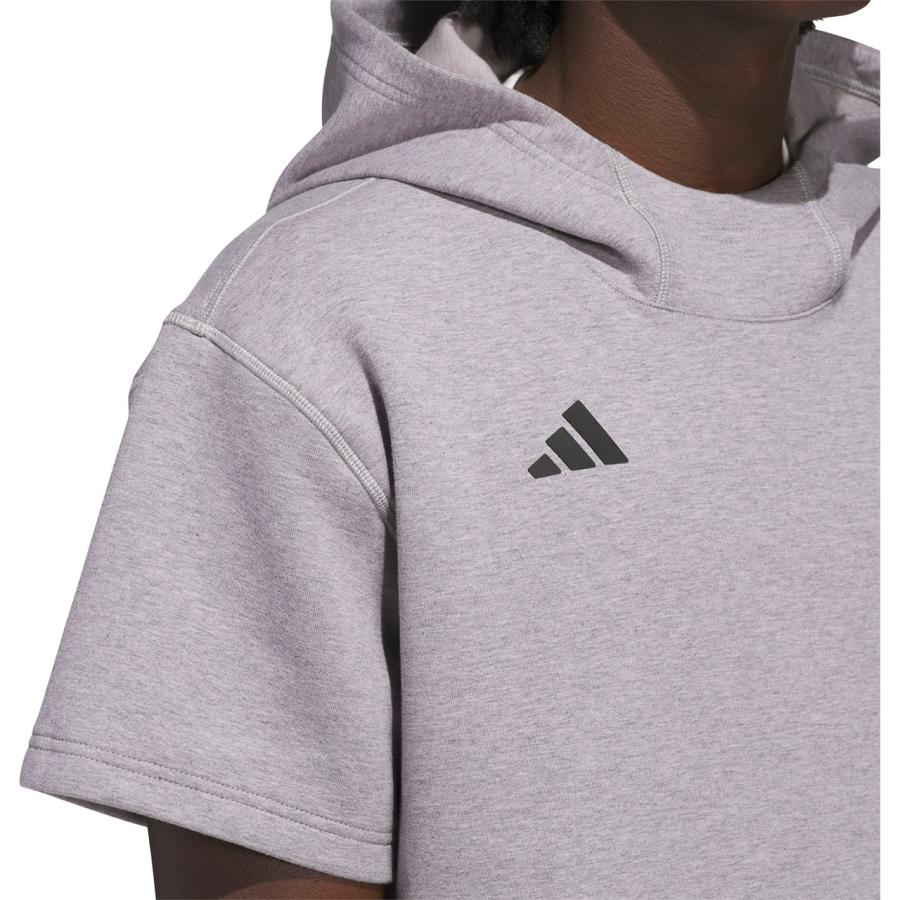 adidas アディダス 【ユニセックス】ダグアウト 半袖 パーカー 【ミディアムグレーヘザー】【XLサイズ】 JRY93_5