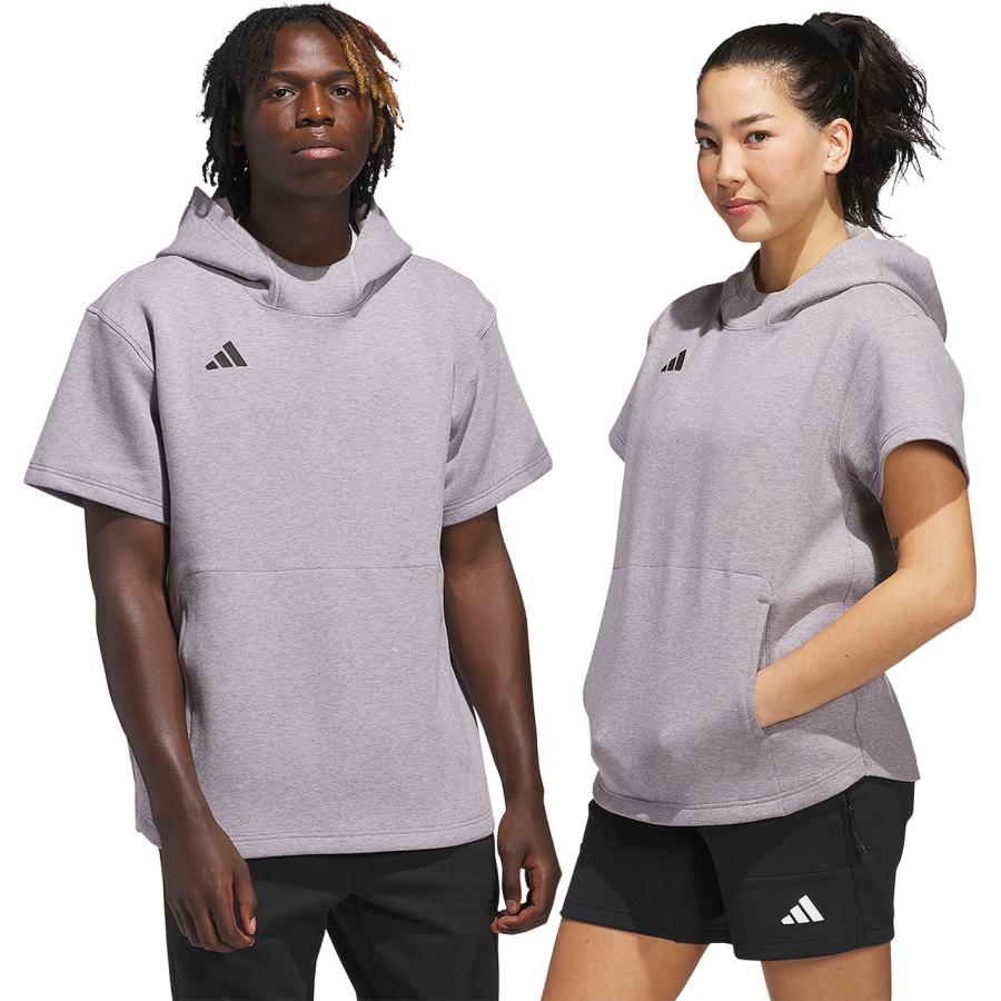 adidas アディダス 【ユニセックス】ダグアウト 半袖 パーカー 【ミディアムグレーヘザー】【XLサイズ】 JRY93_8