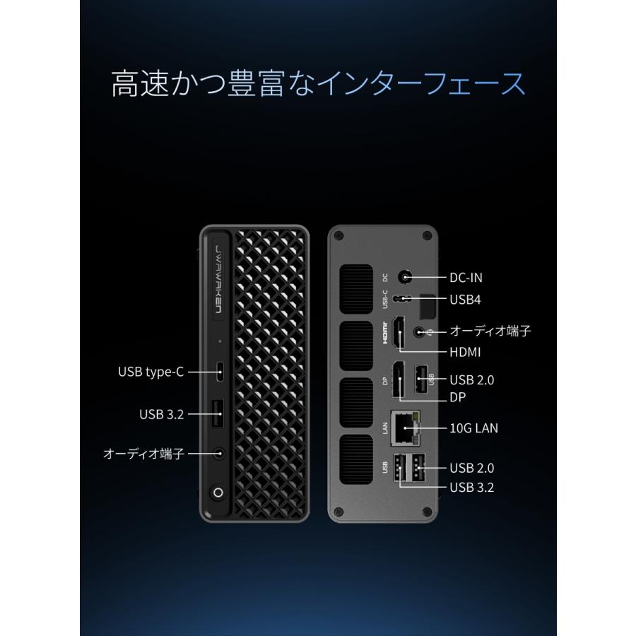 JWAWAKEN AMD Ryzen AI 9 HX 470搭載 高性能AIミニPC LS5 470 ブラック