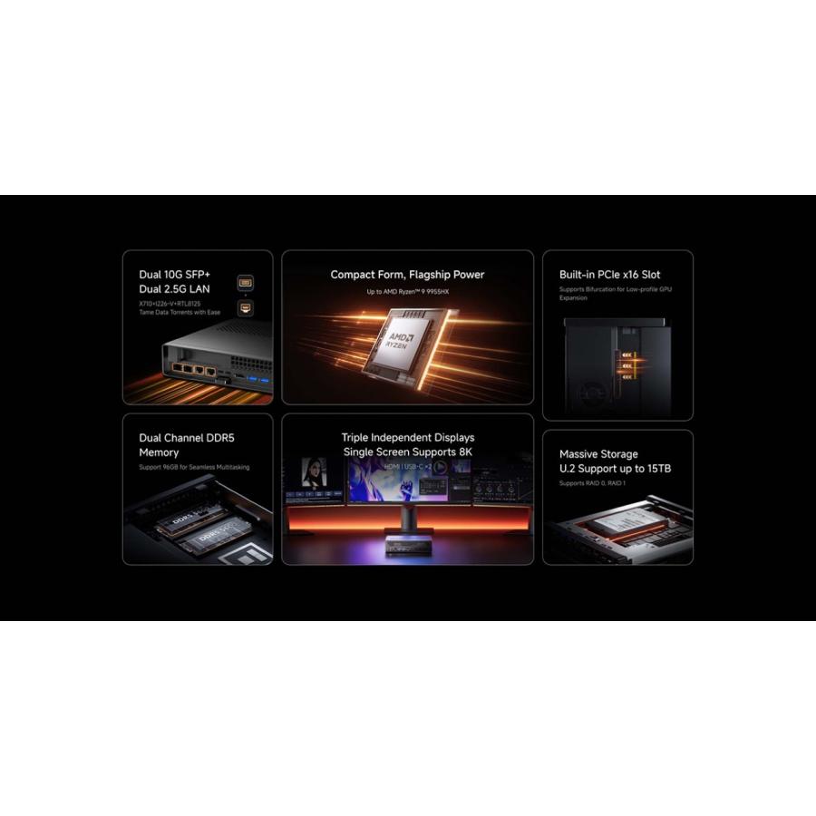 MINISFORUM ミニスフォーラム AMD Ryzen 9 9955HX搭載 高性能ミニPC MS