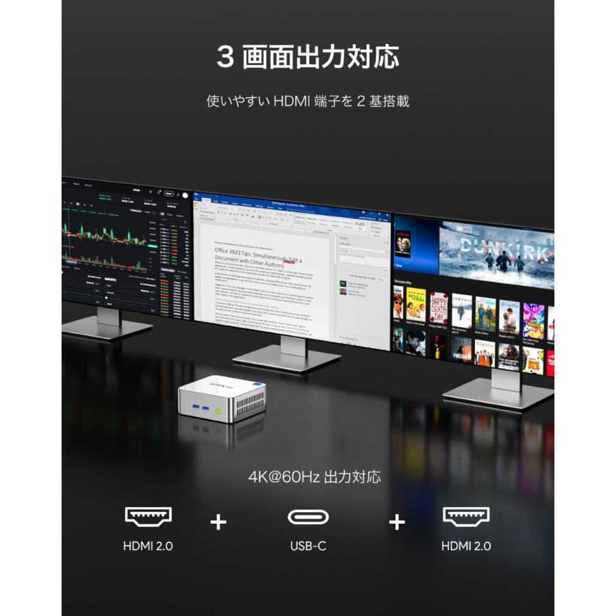 ミニPC GMKtec NucBox T3Plus 16GB/512GB Win11Pro GMKtec NucBox K8 Plus [Ryzen 7 8845HS /RAM:32GB /SSD:1TB /Windows
