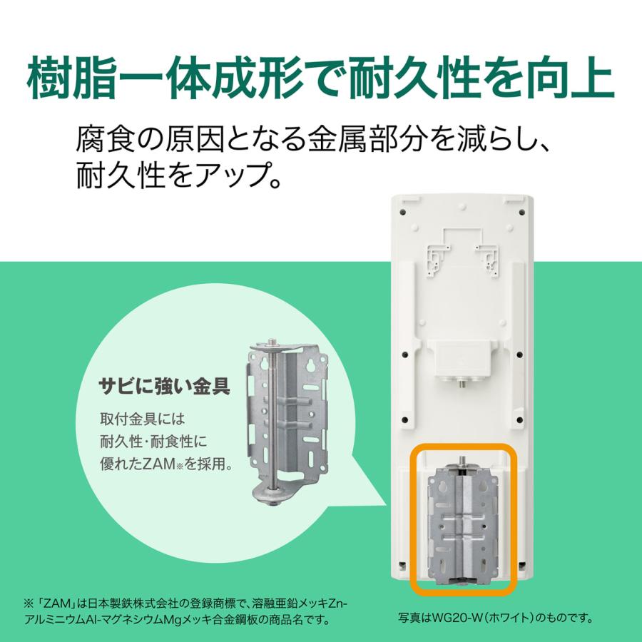 サン電子 WG20V-W-EC 地デジ用UHF平面アンテナ 20素子 垂直偏波用  ホワイト_10