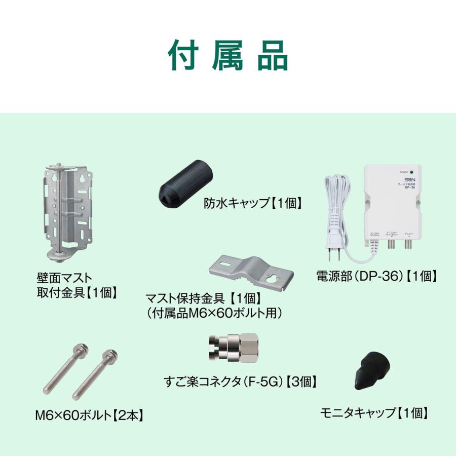 サン電子 WG26B-G-EC 地デジ用UHF平面アンテナ ブースタ内蔵型 26素子