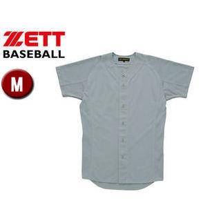 ゼット ZETT  BU505F-1300 PROSTATUS ユニフォームシャツ（フルオープンスタイル） 【M】 （シルバー）｜murauchi
