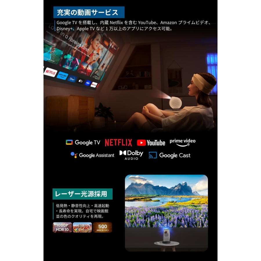 BenQ ベンキュー 天井シアター向けモバイルプロジェクター 天井投写