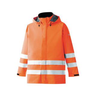 MIDORI ANZEN ミドリ安全  雨衣 レインベルデN 高視認仕様 上衣 蛍光オレンジ LLサイズ RAINVERDE-N-UE-OR-LL
