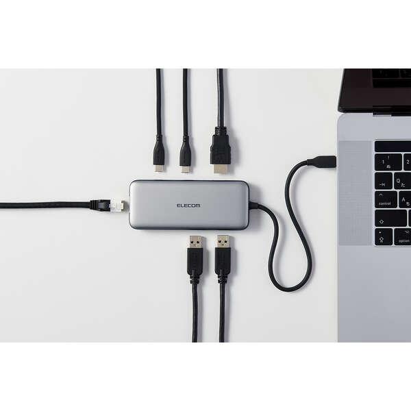 ELECOM エレコム Type-C ドッキングステーション PD対応 USB10Gbps×2 HDMI×1 充電・データ転送用USB-C×各1 DST-C27SV｜murauchi｜02