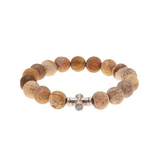 49 割引人気ブラドン Chan Luu チャンルー メンズ ストレッチブレスレット クロスモチーフ ストーン マットピクチャージャスパー メンズアクセサリー 腕時計 アクセサリー ファッション Www Kapturecam Co Nz