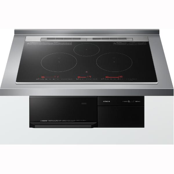 HITACHI 日立 HT-M8AKTWF(K)ビルトイン3口IH　M8ATシリーズ【75ｃｍ】　ディープブラック  【単相200V】 日立（HITACHI） HT-M8AKTWF(K)ビルトイン3口IH M8ATシリーズ【75cm