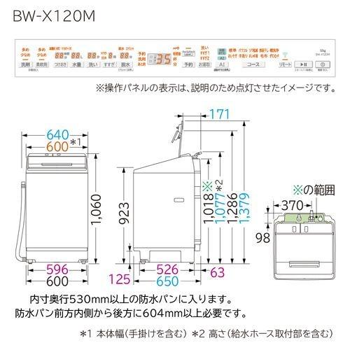 日立（HITACHI） 洗濯機 12kg 縦型 全自動 ビートウォッシュ BW-X120M