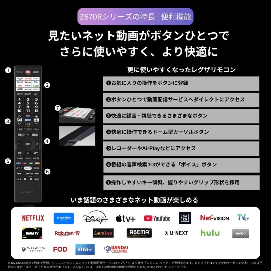 TOSHIBA（東芝） TVS REGZA 【メーカー再調整品】50Z670R(R) 50V型 4K