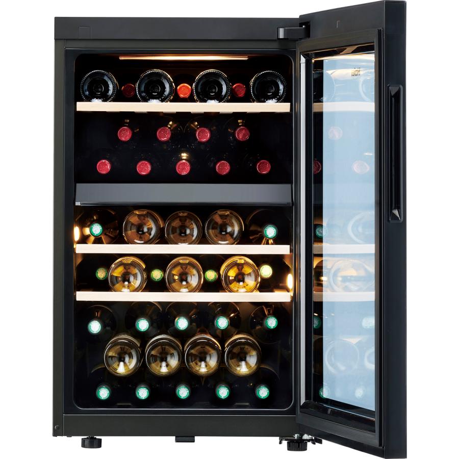 Haier ハイアール ワインセラー 42本収納 右開き1ドア 108L ブラック JQ-F108A(K) Bエリア限定配送の画像