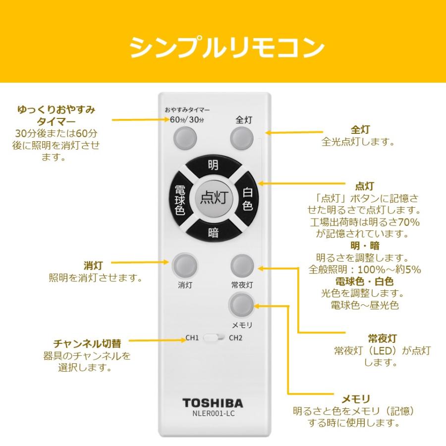 TOSHIBA（東芝） NLEH08002E-LC LEDシーリングライト 8畳用調光調