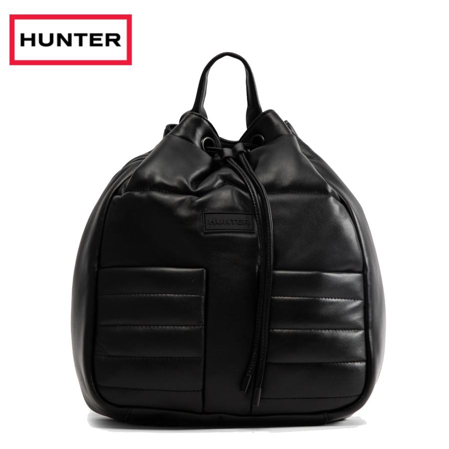 HUNTER ハンター レザー ドローストリング バックパック 【ブラック