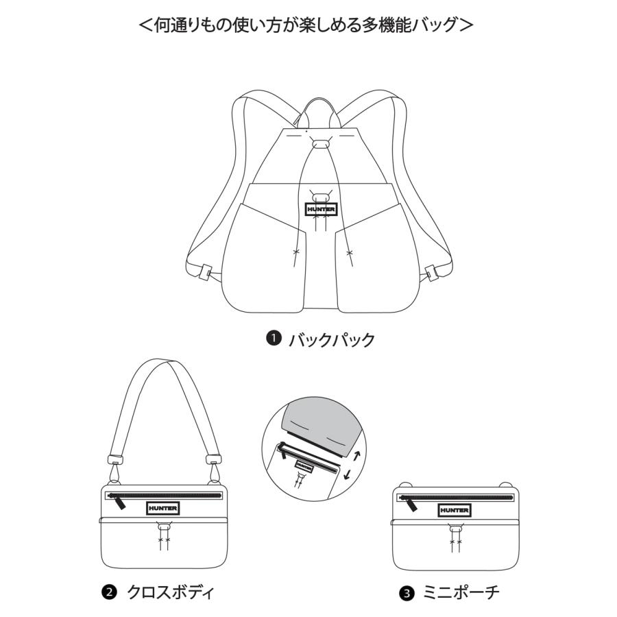 HUNTER ハンター トラベル マルチファンクション パッカブル バックパック【CWF】【8.5L】3WAY はっ水リュック UBB7125NRS_9