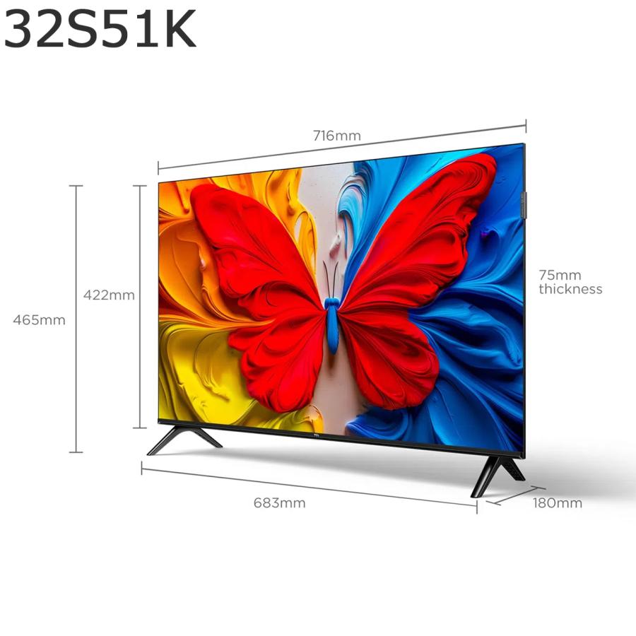 TCL 32S51K 32V型 フルハイビジョン 量子ドット 液晶テレビ S51K