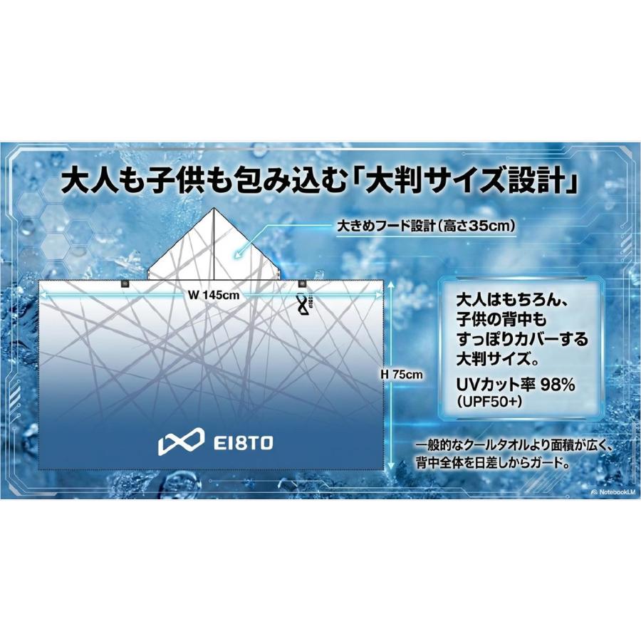 EI8TO エイト ゼロヒート アクティブポンチョ 【ホワイト×ブラック