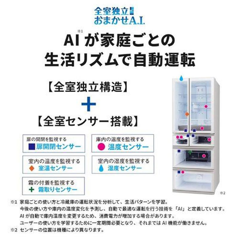 三菱（MITSUBISHI） [在庫限り]冷蔵庫 6ドア フレンチドア 608L WZ