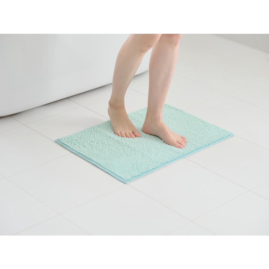 山崎産業 足裏サラサラ バスマット ソフワ Mサイズ 40×60cm ブルー