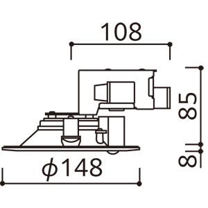ODELIC オーデリック OD261280R ダウンライトSB形 LED一体型 温白色 人感センサー付の画像