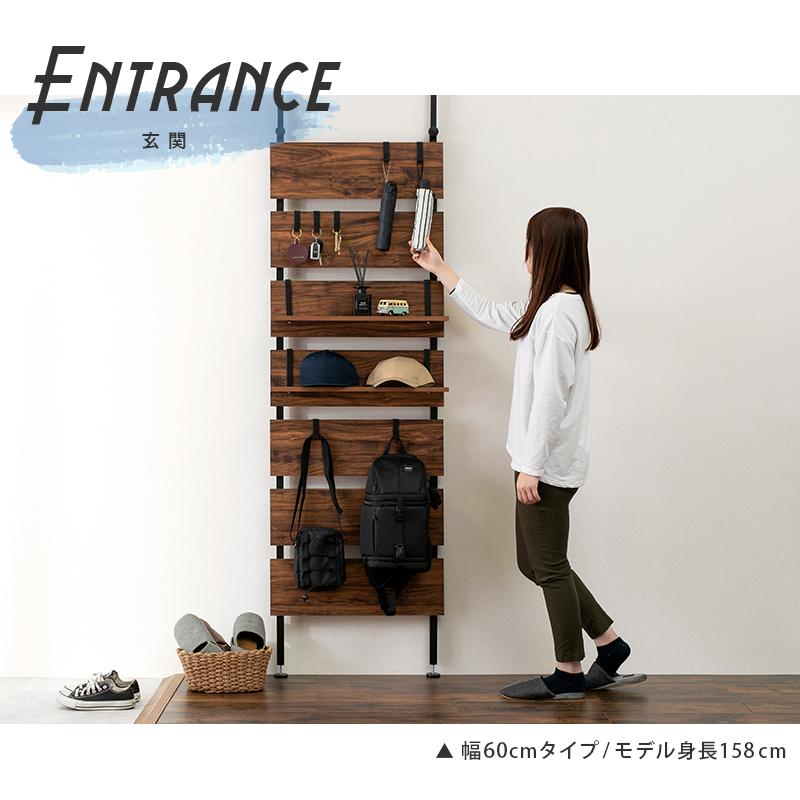 萩原 ハギハラ 納期未定 【組立式】突っ張りウォールラック 幅80? ホワイト×ホワイト KTR-3148WH