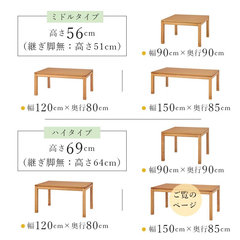 萩原 ハギハラ リビングこたつ 幅150? ハイタイプ ナチュラル シェルタK150NA-Hの画像