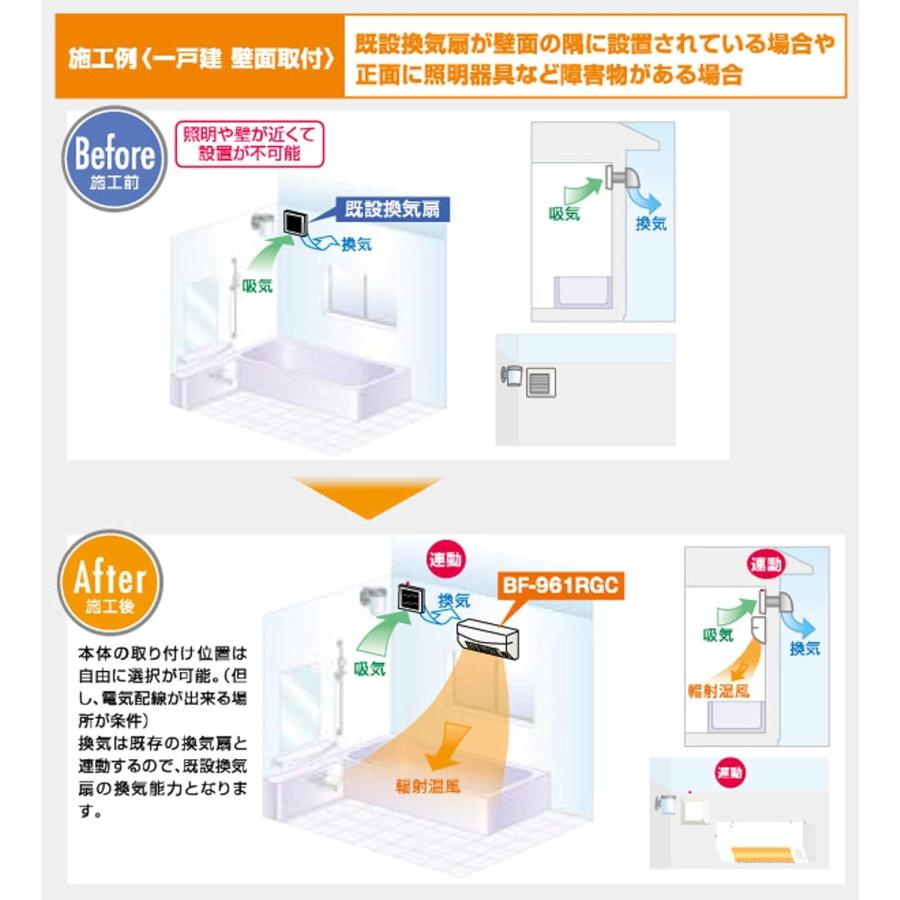 TSK 高須産業 BF-961RGC 浴室換気乾燥暖房機（既存換気扇連動型）【AC100V・壁面取付】の画像