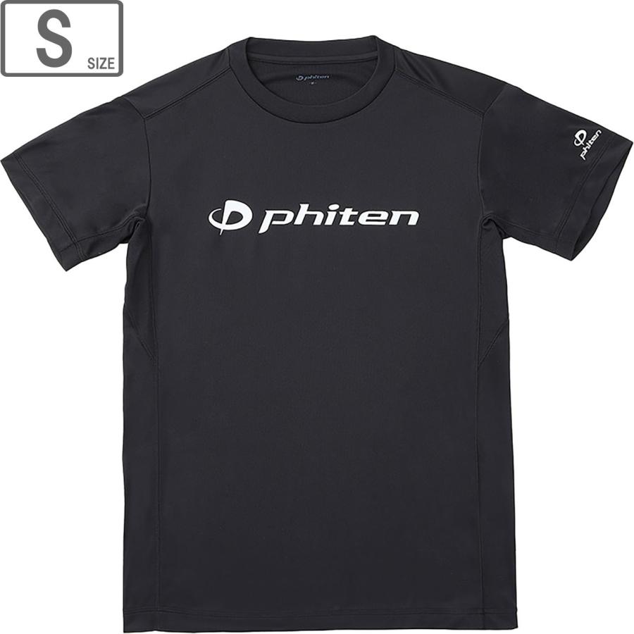 ファイテン Phiten RAKUシャツ 半袖 ロゴ入り 【ブラック/ホワイト