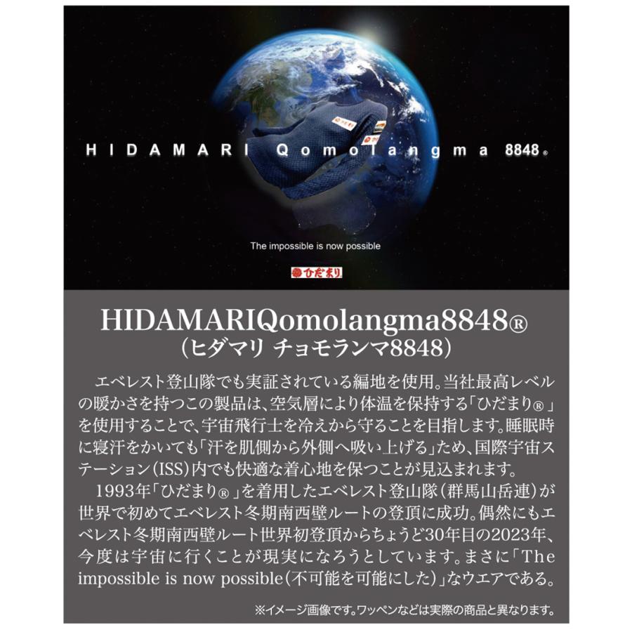 健繊 ケンセン 【メンズ】ひだまりチョモランマ 長袖U首インナー 【ネイビー】【Mサイズ】 QMS921の画像