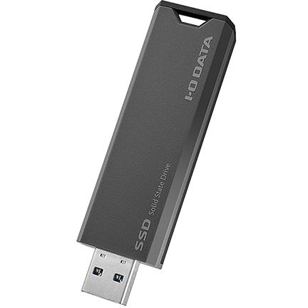 I・O DATA アイ・オー・データ USB10Gbps（USB 3.2 Gen2）対応 スティックSSD 500GB SSPS-US500GR グレー×ブラックの画像