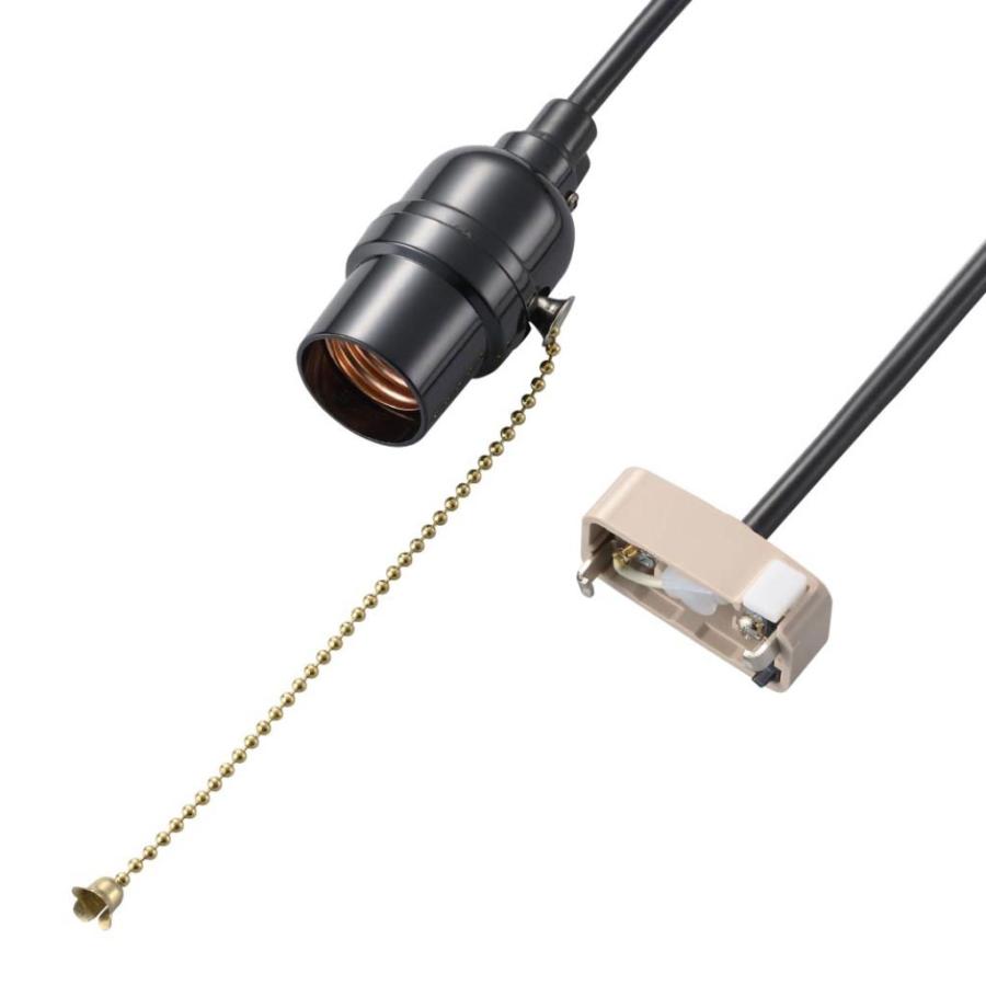 プルスイッチ付き ソケット 5個セット YAZAWA コード付ソケットシーリング付プルスイッチ Y02SCSS2605BK