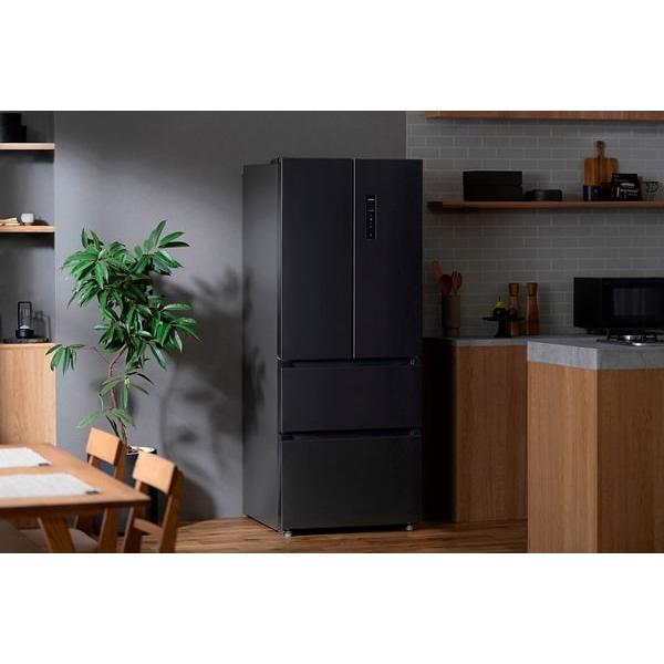 IRIS OHYAMA アイリスオーヤマ 冷蔵庫 4ドア フレンチドア 401L IRSN-40A B ブラック「Aエリア限定配送」の画像