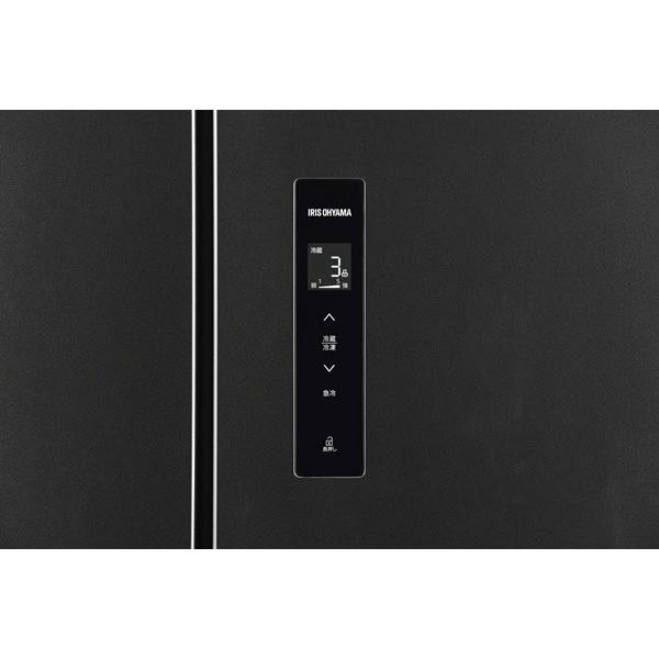 IRIS OHYAMA アイリスオーヤマ 冷蔵庫 4ドア フレンチドア 401L IRSN-40A B ブラック「Aエリア限定配送」の画像