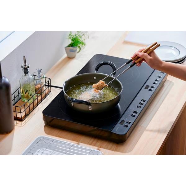 【売り切れ】アイリスオーヤマ　2口IHコンロ　IHK-W1-B　2016年製 IHクッキングヒーター ブラック IHK-W1S-B [2口 /100V] IRIS OHYAMA