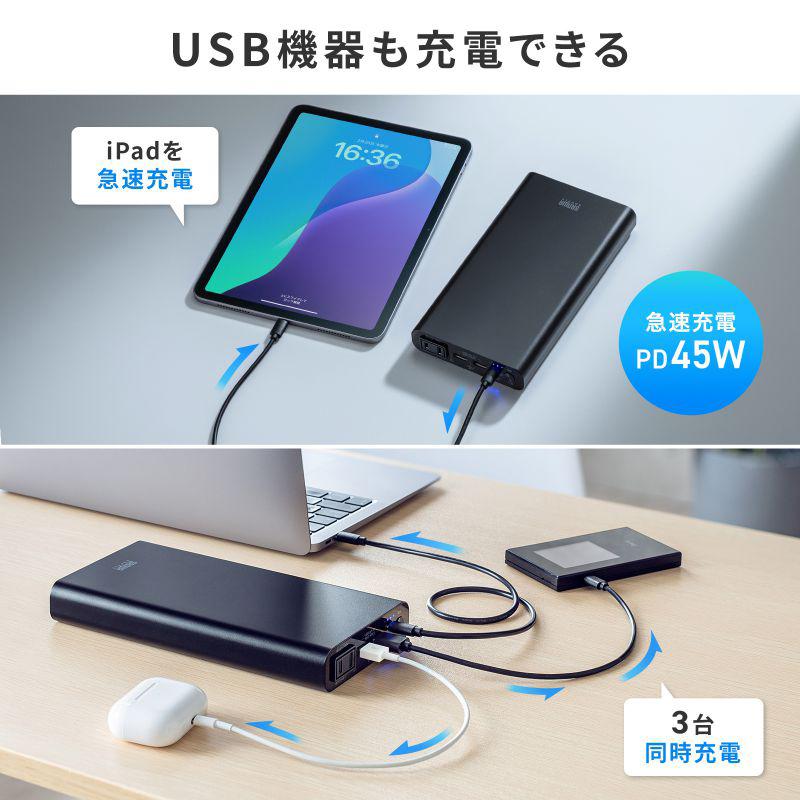 SANWA SUPPLY（サンワサプライ） モバイルバッテリー 20000mAh AC出力