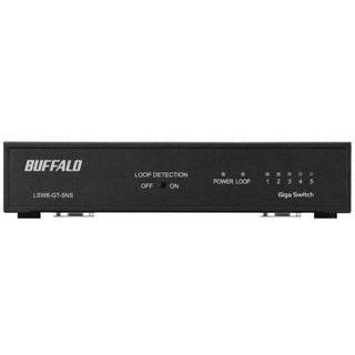 BUFFALO バッファロー Giga 5ポート スイッチングハブ 電源内蔵 金属筐体 マグネット付 ブラック LSW6-GT-5NS/BK｜murauchi｜02