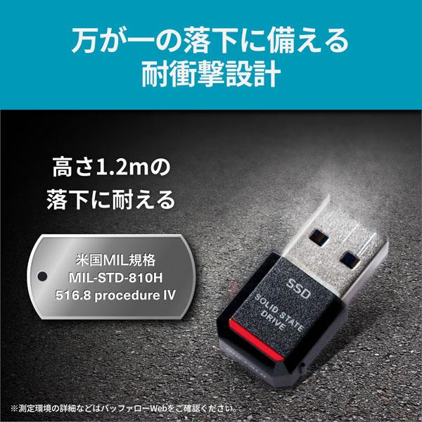 BUFFALO バッファロー USB 3.2(Gen 2) ポータブルSSD 1TB SSD-PST1.0U3BA/D ブラックの画像