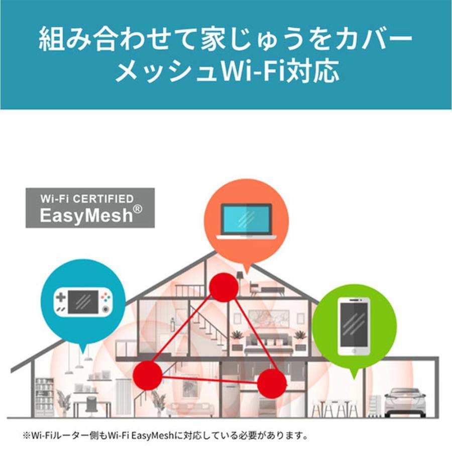 BUFFALO バッファロー Wi-Fi 6（11ax）対応Wi-Fi中継機 2401+573Mbps AirStation 無線LAN中継機 WEX-3000AX4/D | BUFFALO | 05