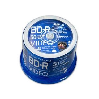 HIDISC/ハイディスク  HIDISC BD-R 1回録画 6倍速 25GB 50枚 スピンドルケース VVVBR25JP50｜murauchi